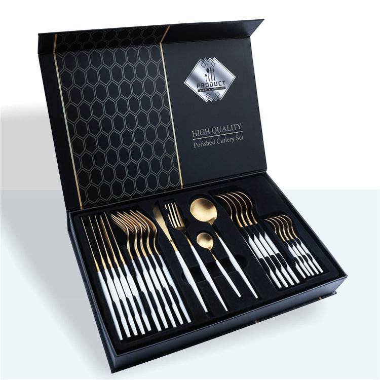 24 Piece Set Of 304 Stainless Steel Knife Gift Box - Mubimart