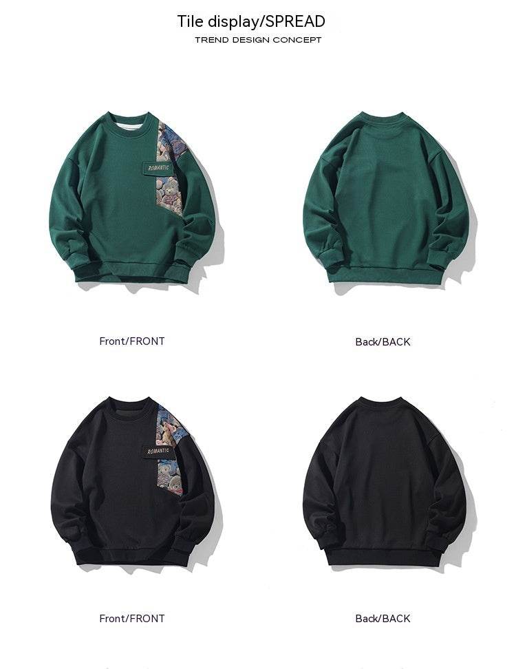 Plus Size Embroidery Stitching Sweater - Mubimart