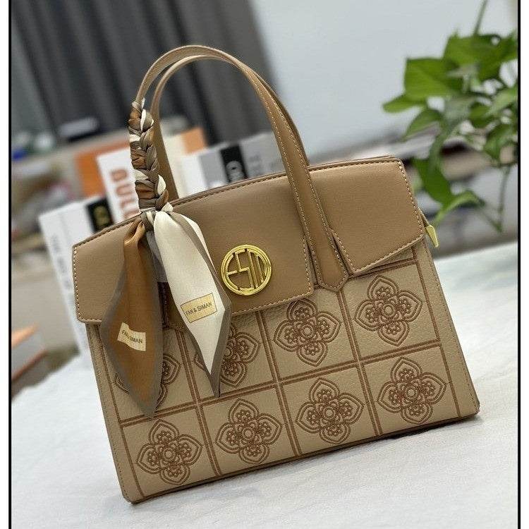Embroidered Silk Scarf New Crossbody Bag Women - Mubimart