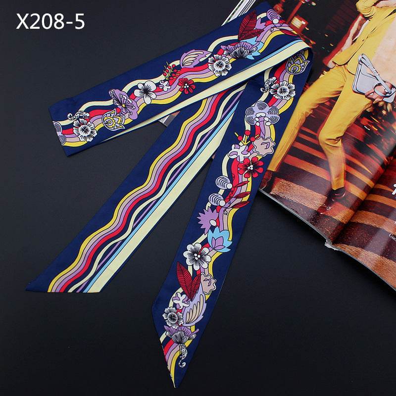 Women's French Flower Wave Imitated Silk Scarves - Mubimart