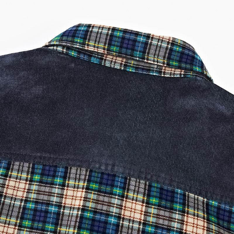 Shirt Men Military Plaid Dress 100 Cotton - Mubimart