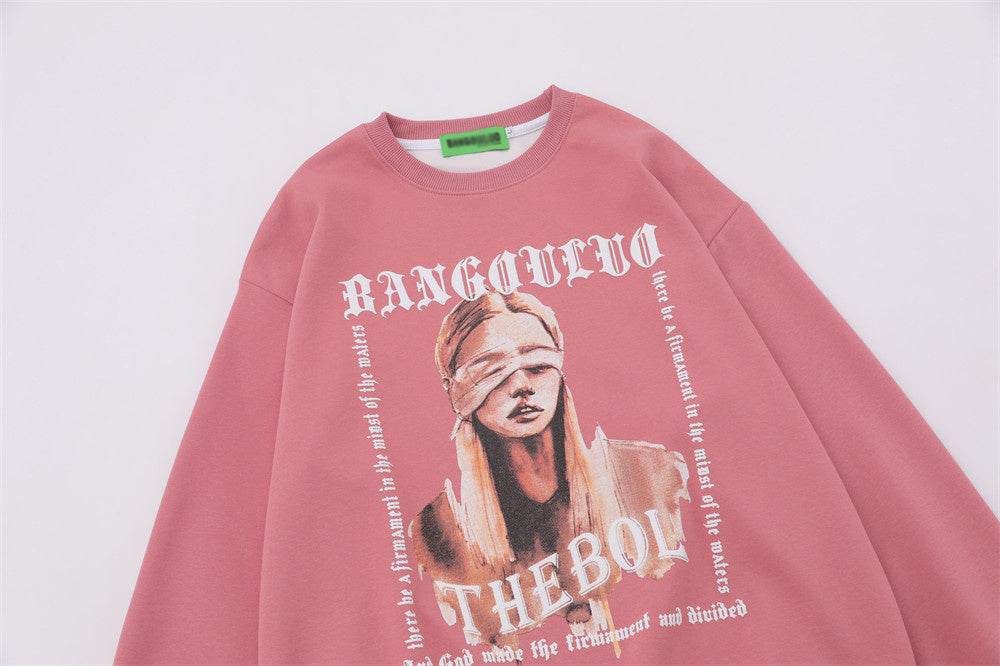 Oil Painting Printed Crew Neck Sweatshirt Men - Mubimart