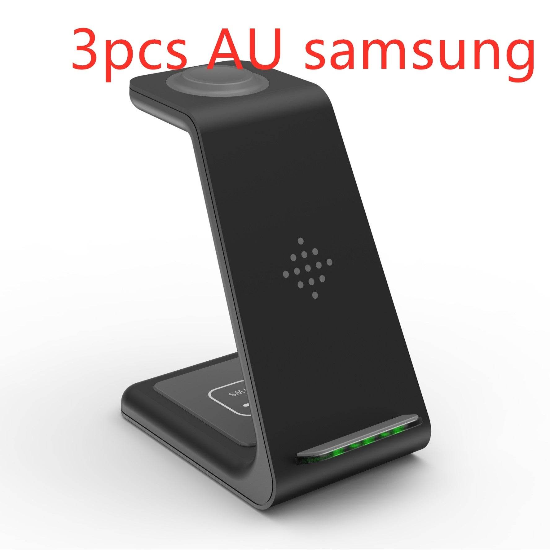 3 In 1 Fast Charging Station Wireless Charger Stand Wireless Quick Charge Dock For Phone Holder - Mubimart