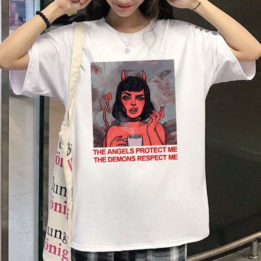 Retro BF Plus Size Loose Top Women's Fashion T-shirt - Mubimart