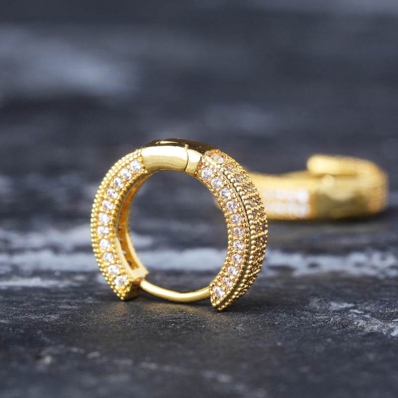 Hoop earrings full of zircon earrings - Mubimart