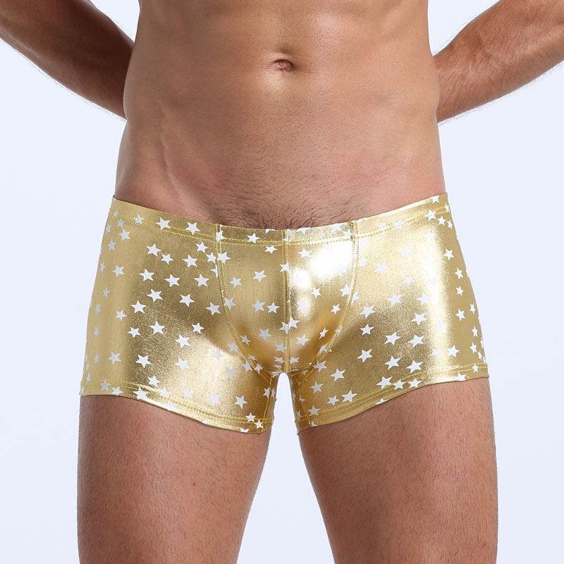 Men's Patent Leather Boxer Briefs - Mubimart