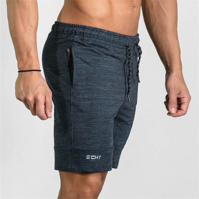 Summer Men's Gyms Shorts Bodybuilding Clothing Men Fitness Zipper Pathwork Workout Cotton Shorts - Mubimart