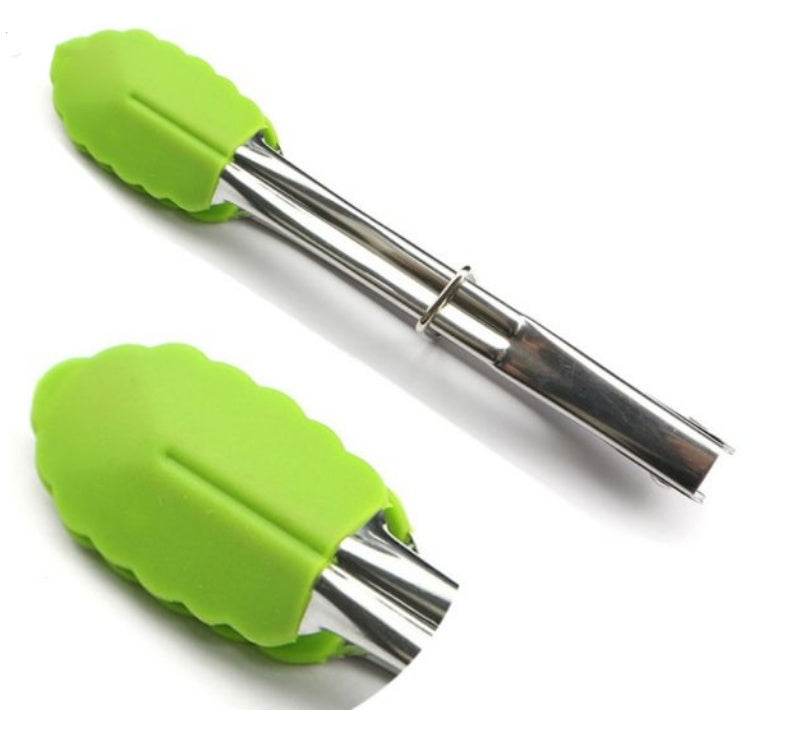 Silicone Kitchen Cooking Salad Utensils BBQ Clip Stainless - Mubimart