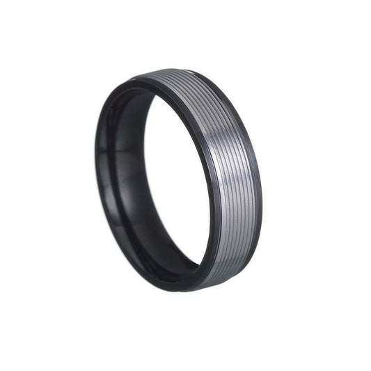 Jewelry 6mm Multicolor Threaded Titanium Steel Ring For Men - Mubimart