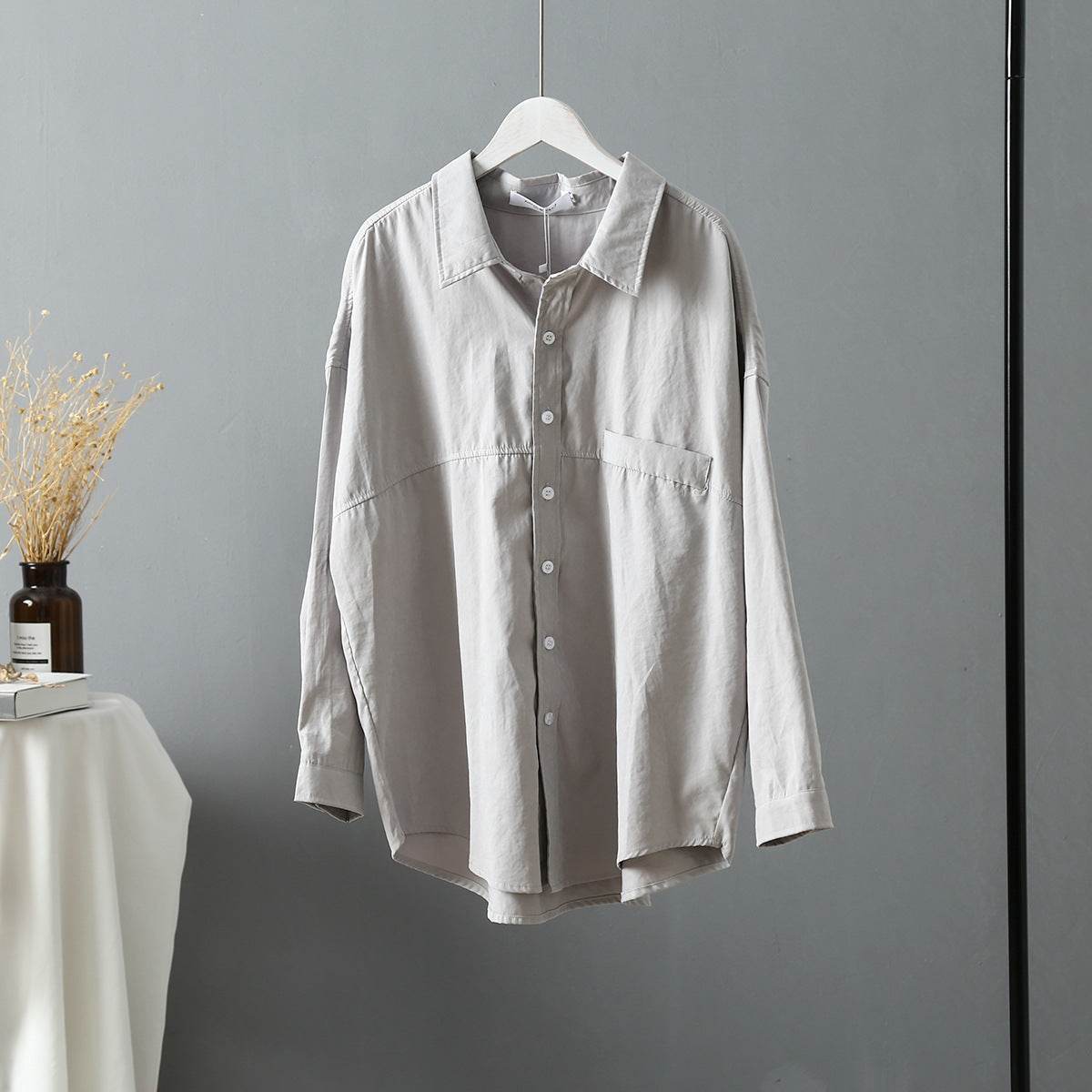 Women's shirt jacket loose Hong Kong style shirt women - Mubimart