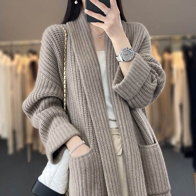 Plus Size Women's Sweater Cardigan Mid-length - Mubimart