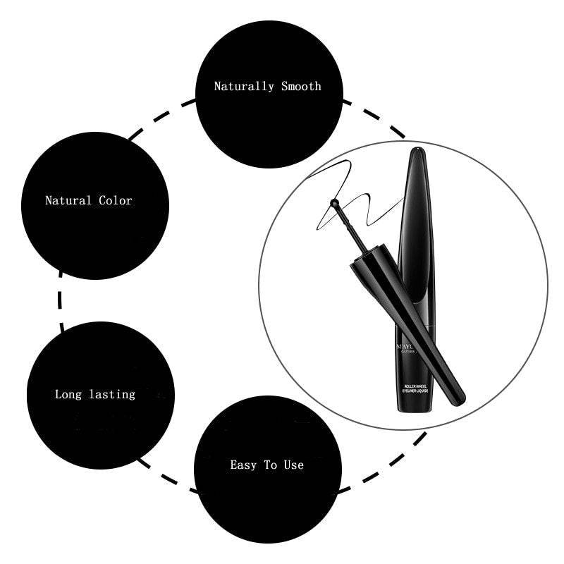 All new eyeliner wear-resistant casters waterproof and sweat-proof black liquid eyeliner pencil make-up tools - Mubimart