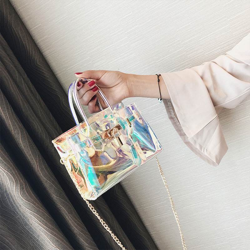 Transparent beach platinum bag - Mubimart