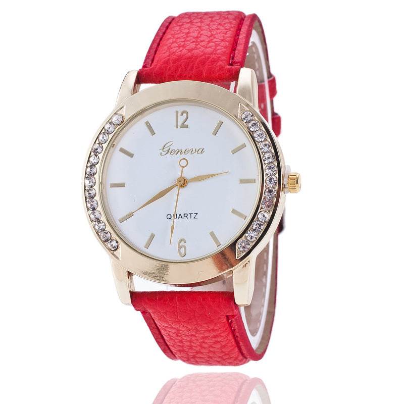 Geneva Diamond Quartz Watch Women - Mubimart