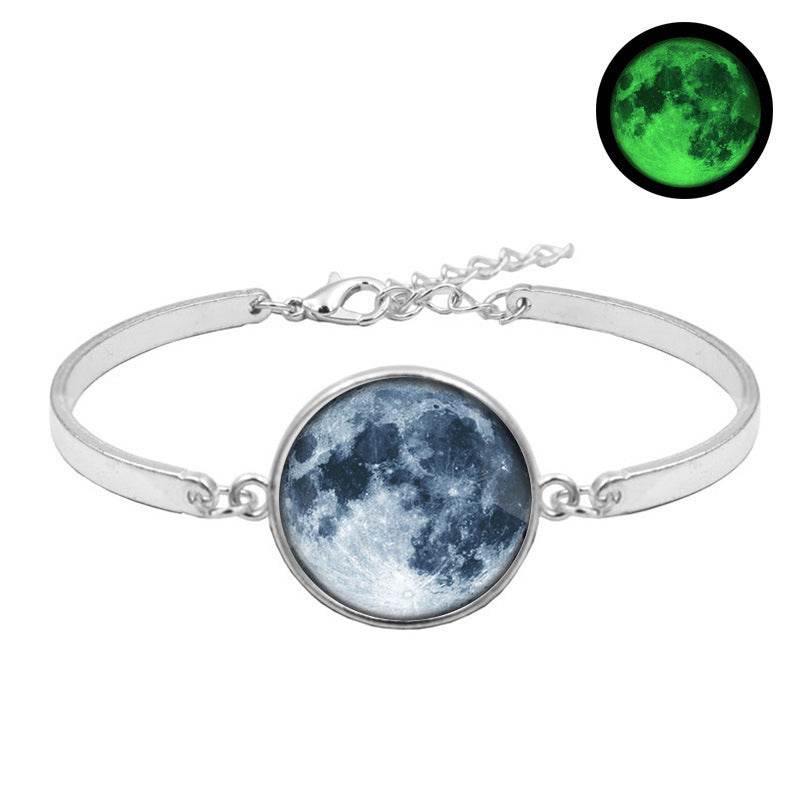 Galaxy Moon Time Gemstone Luminous Bracelet - Mubimart