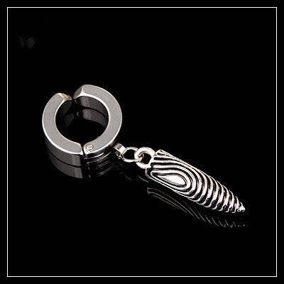 Tassel Black Earrings Without Pierced Cross Wolf Men And Women Tide Earrings - Mubimart
