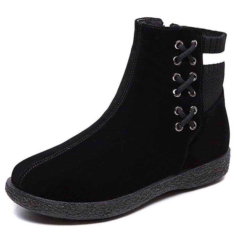 Platform and fleece ankle boots - Mubimart