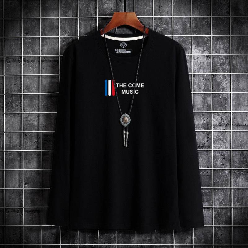 Loose round neck young men's top and bottoming shirt - Mubimart