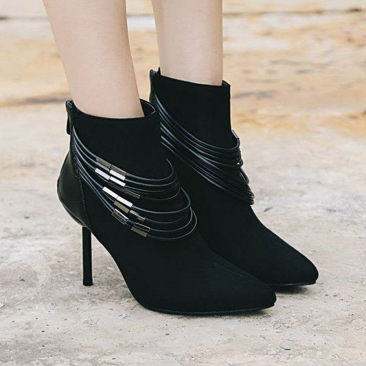 Pointed stiletto women's boots - Mubimart