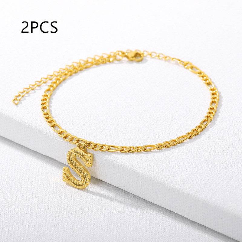 26 English alphabet anklets - Mubimart