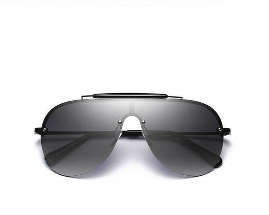 New Sunglasses Fashion One-Piece Large Frame Sunglasses Aviator Men's Sunglasses - Mubimart