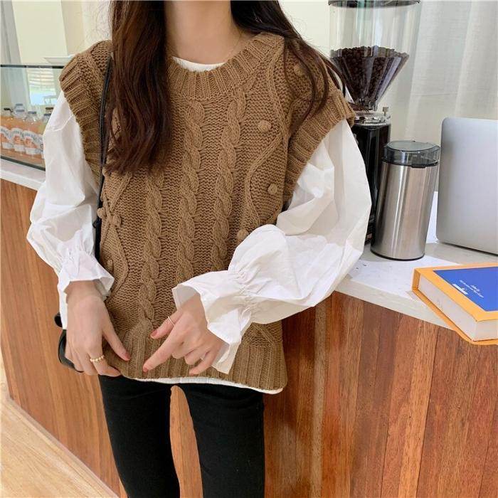 Knitted sweater vest - Mubimart