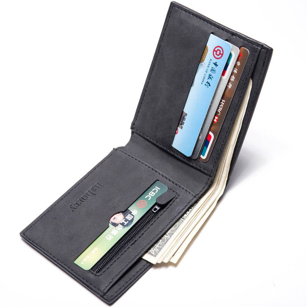 Fashion Men Wallets Mens Wallet with Coin Bag Zipper Small Money Purses New Design Dollar Slim Purse Money Clip Wallet - Mubimart