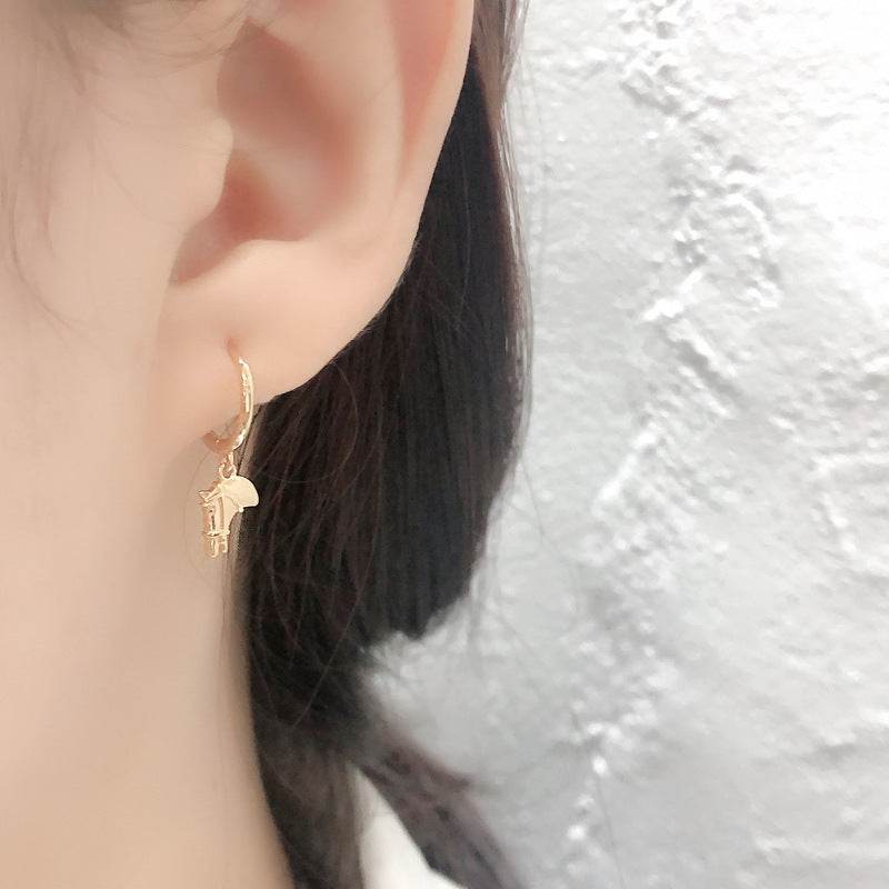 Women's glossy hoop earrings - Mubimart