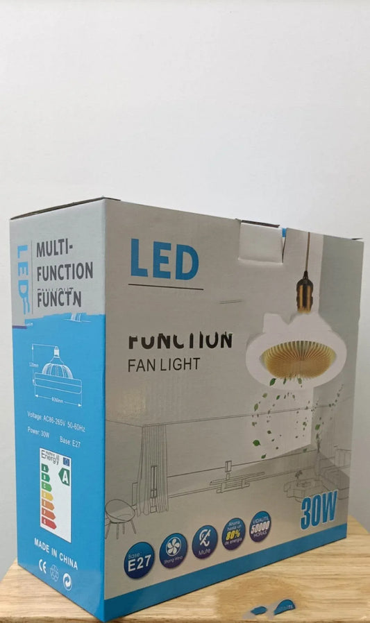 26cm-Round-Remote-Control-Ceiling-Fan-With-E27-30W-LED-Lamp-Hanging-Fan-Home-Room-Office-Air-Cooling-Fan-Light-Mubimart-2832 - Mubimart