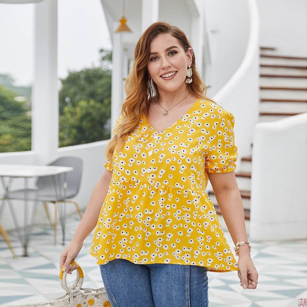 Plus size women's cotton top - Mubimart