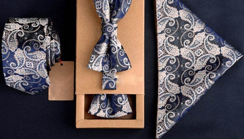 Slim Necktie Set Men Three-piece bow tie - Mubimart