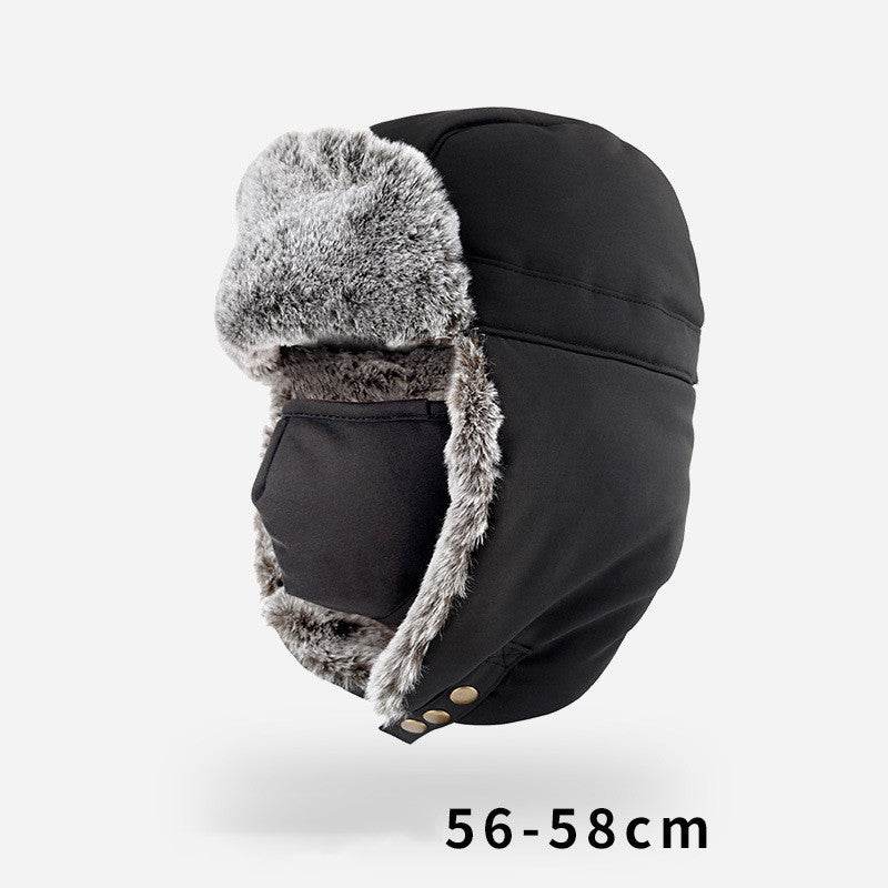 Winter Cold And Warm Plus Velvet Mask Face Protection Hat - Mubimart