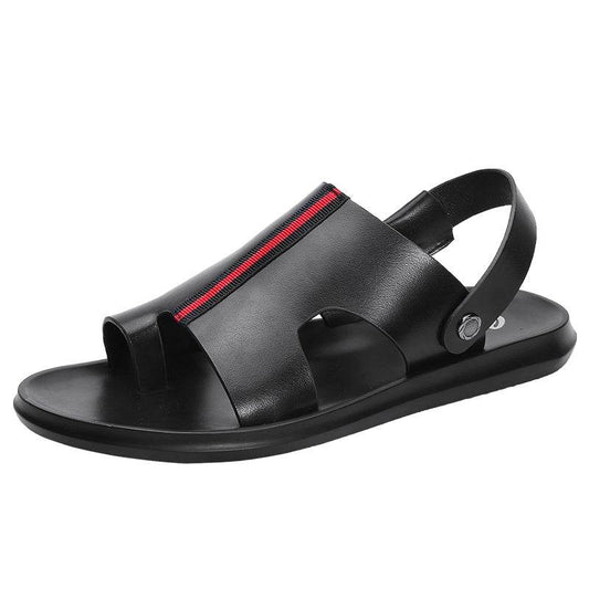Summer casual breathable male leather sandals - Mubimart