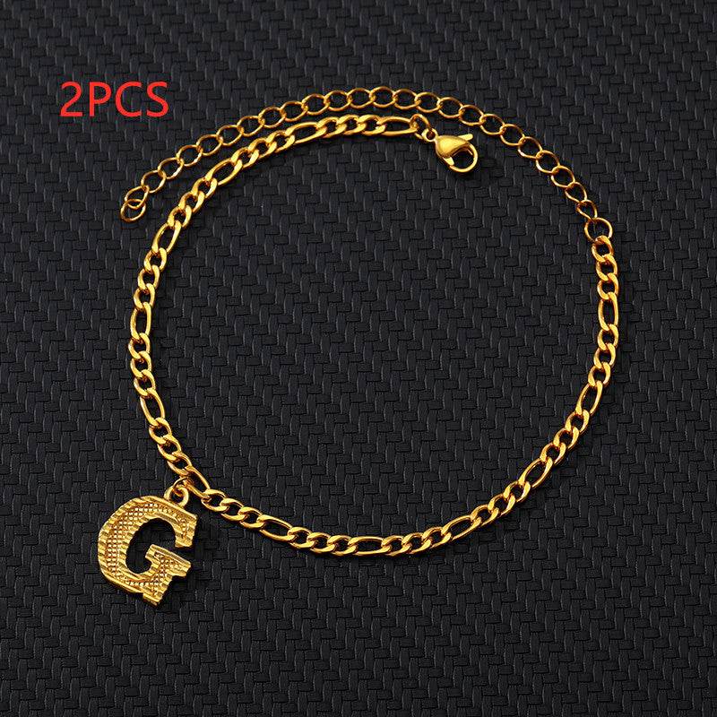 26 English alphabet anklets - Mubimart