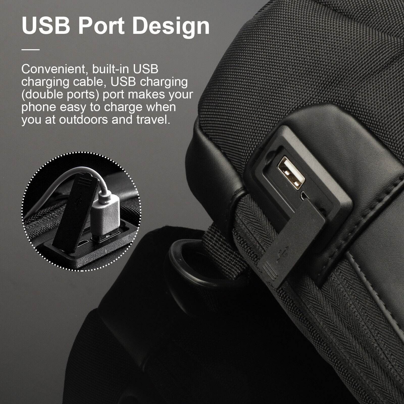 Men's Waterproof Oxford Multifunction Crossbody Bags Anti-theft Shoulder Bags Messenger Sling Chest Bag Pack For Male Sling Shoulder Crossbody Waterproof Anti-theft Chest Bag Backpack Pack USB - Mubimart