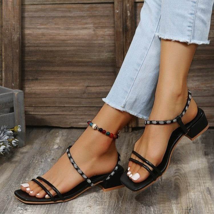 Summer Slip-on Pure Color Comfort Sandals For Women - Mubimart