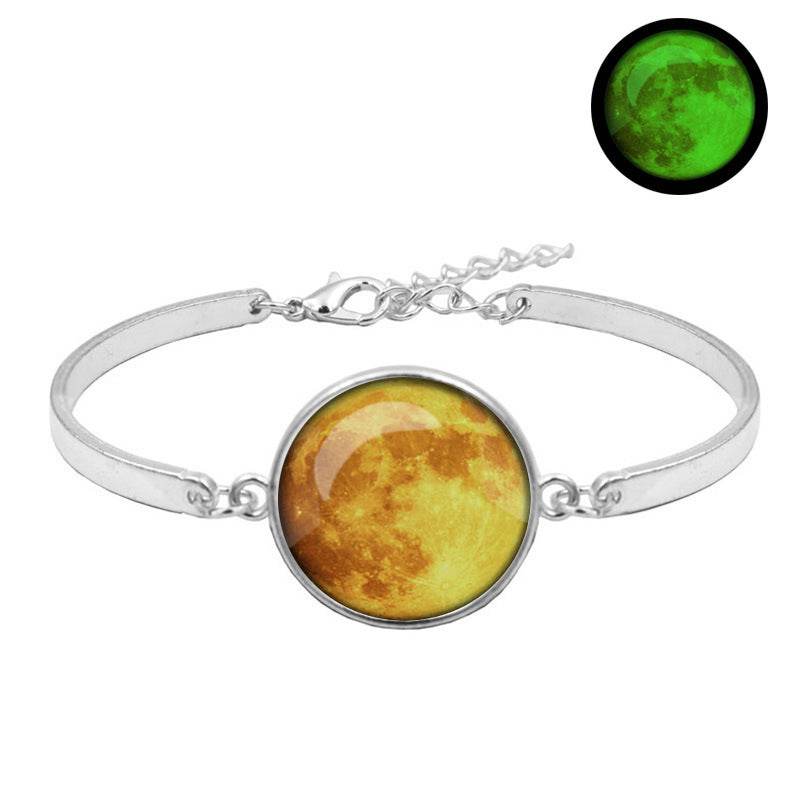 Galaxy Moon Time Gemstone Luminous Bracelet - Mubimart
