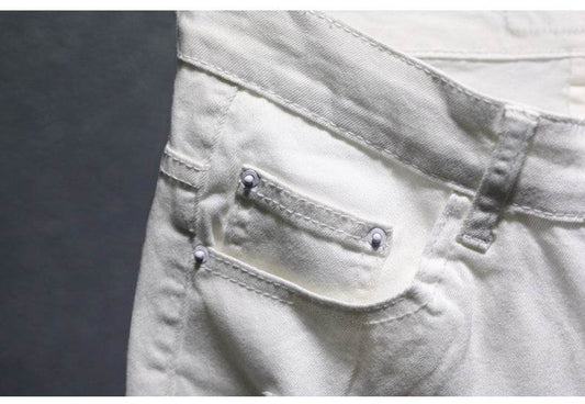 Denim cropped shorts - Mubimart