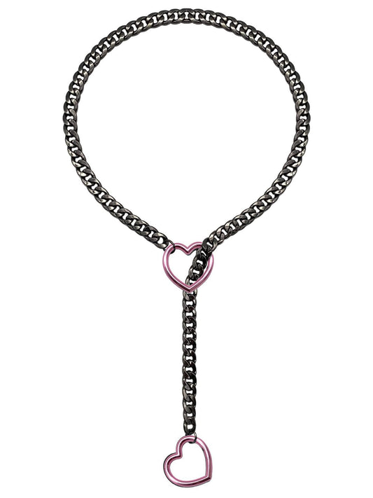 Cuban Adjustable Heart Shaped Necklace