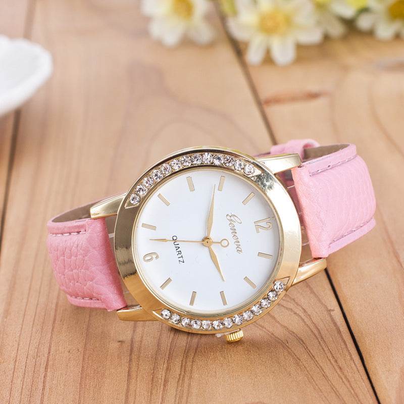 Geneva Diamond Quartz Watch Women - Mubimart
