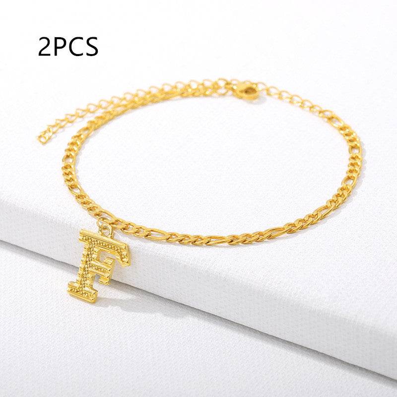 26 English alphabet anklets - Mubimart