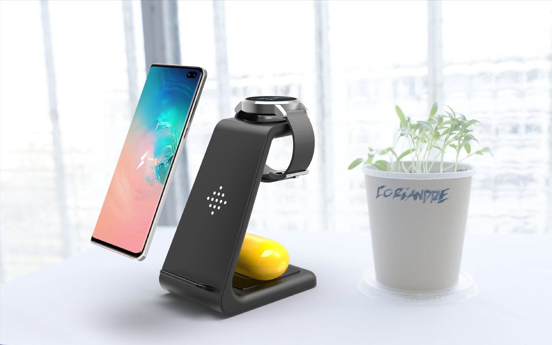 3 In 1 Fast Charging Station Wireless Charger Stand Wireless Quick Charge Dock For Phone Holder - Mubimart