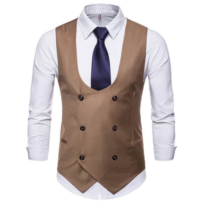Houndstooth Men's Fashion Casual Vest Slim Suit Vest Hot Sale - Mubimart