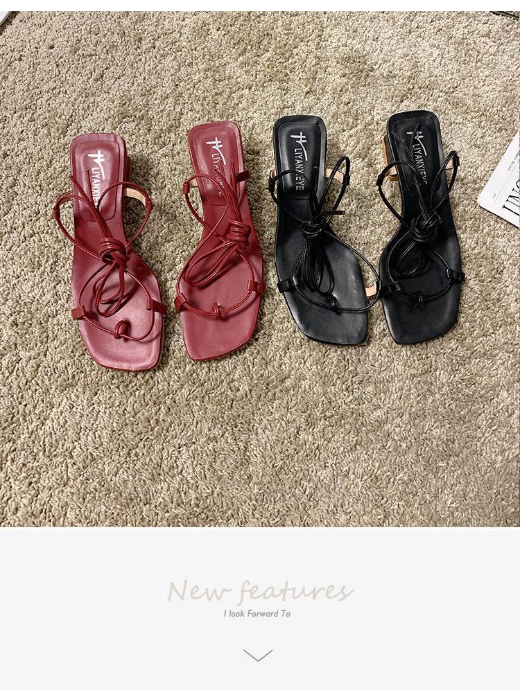 Block heel strappy sandals - Mubimart