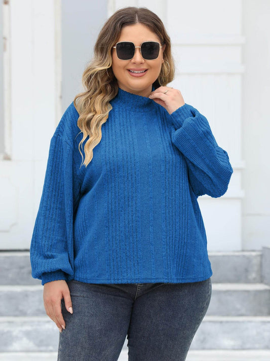 Lady's Pullover Tops Plus Size Half-turtleneck T-shirt Bottoming Shirt - Mubimart