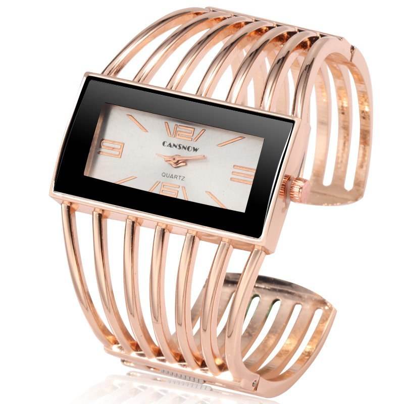 CANSNOW Womens Watch Luxury Fashion Rose Gold Bangle Bracelet Watch Women Dress Clock Female Lady Saati Girls Wristwatch Relojes - Mubimart
