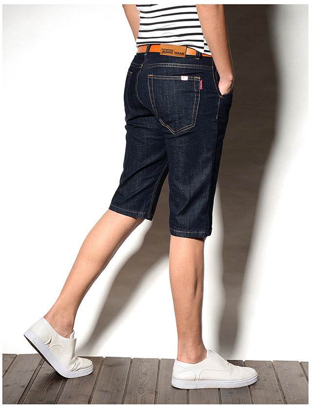 Denim shorts men's straight loose - Mubimart