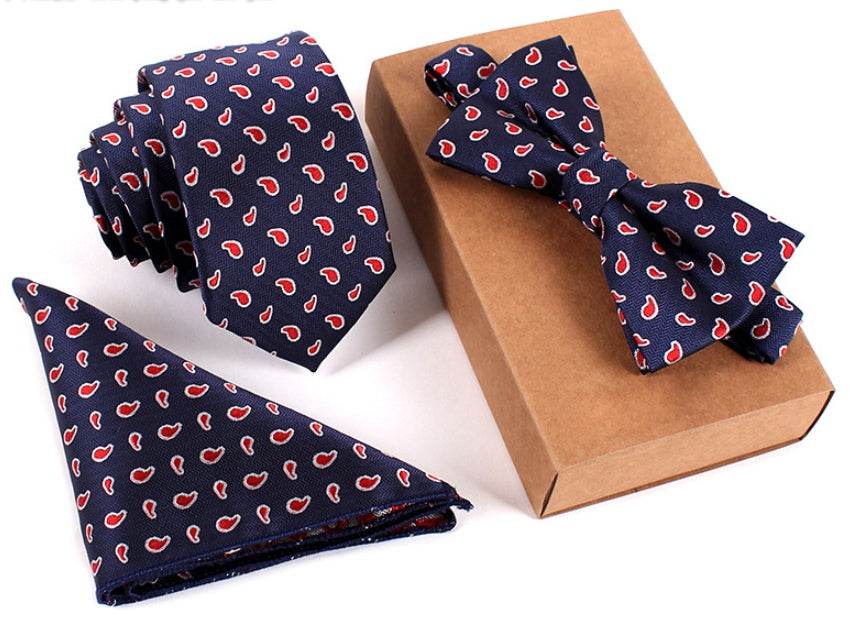 Slim Necktie Set Men Three-piece bow tie - Mubimart