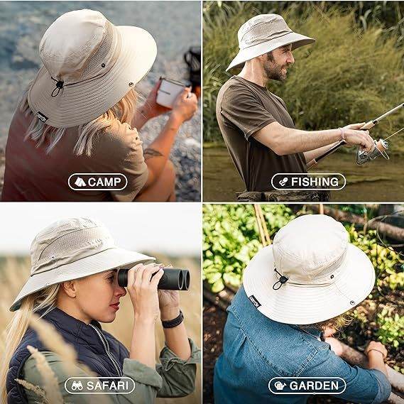 GearTOP Fishing Hat UPF 50 Wide Brim Sun Hat For Men And Women, Mens Bucket Hats With UV Protection For Hiking Beach Hats - Mubimart