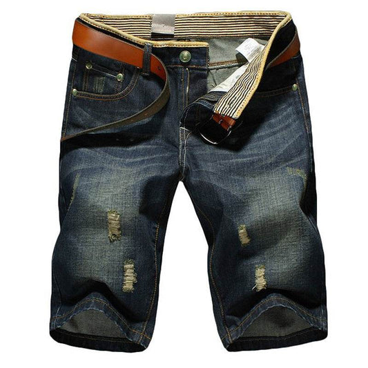 beach shorts men's denim shorts - Mubimart